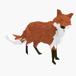 3D Fox Low Poly model