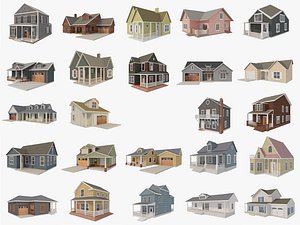 House Collection 24 Low Poly
