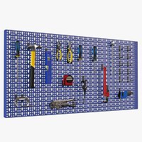 Wall Mounted Tool Storage Loaded with Items