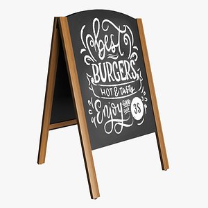 Sidewalk Chalkboard Sign 3D model
