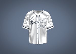 Mens baseball jersey striped  letter graphic 3D model