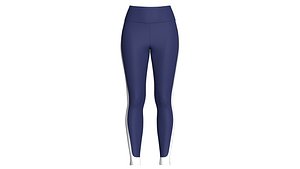 Girls Dual-Tone Side Curve Paneled Leggings 3D