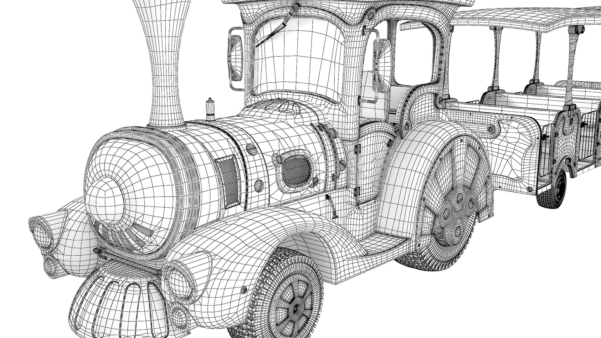 Trackless Train 3D Model - TurboSquid 1657067