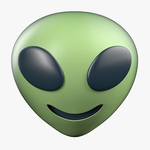 3D model alien emoji