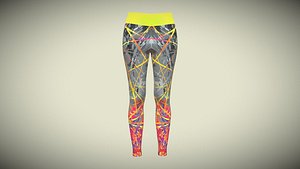 3D Girls Sports Leggings-Sporty Printed In Low Poly