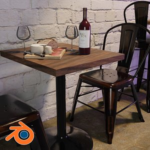 Table and Chair restaurant for Blender
