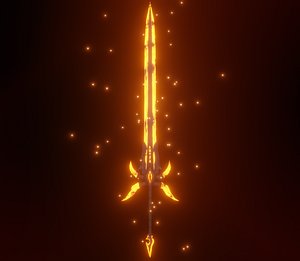Cursed sword PBR Low-poly 3D model