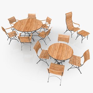 3d model classical patio furniture scene