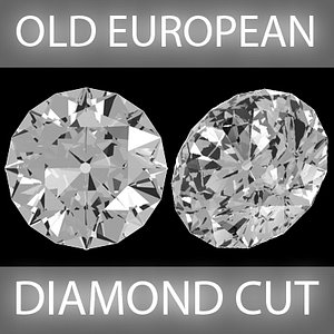3d old european diamond cut