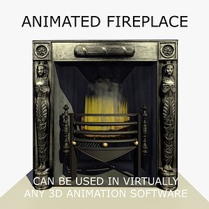 Animated Art Deco Fireplace