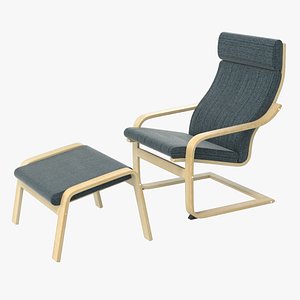 realistic ikea poang 3D model