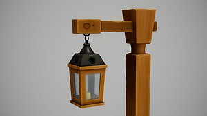 stylized light pole 3D model