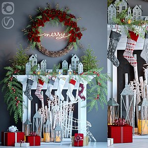 holiday fireplace 3D model