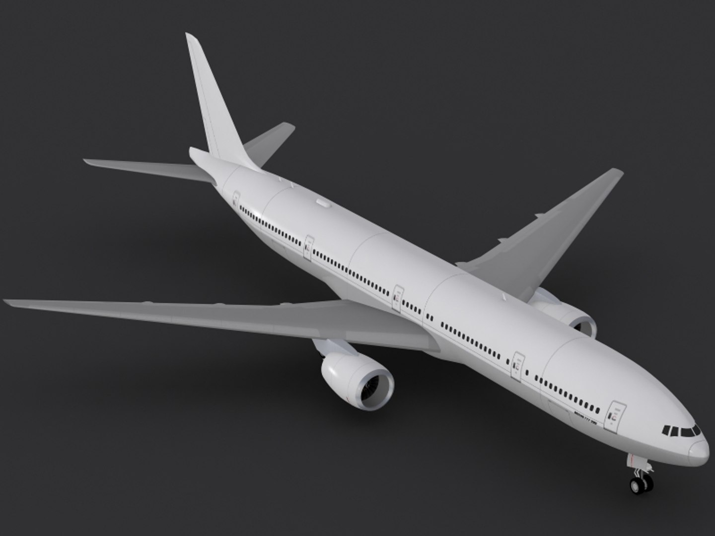 B 777 Jet Airliner 3d Model