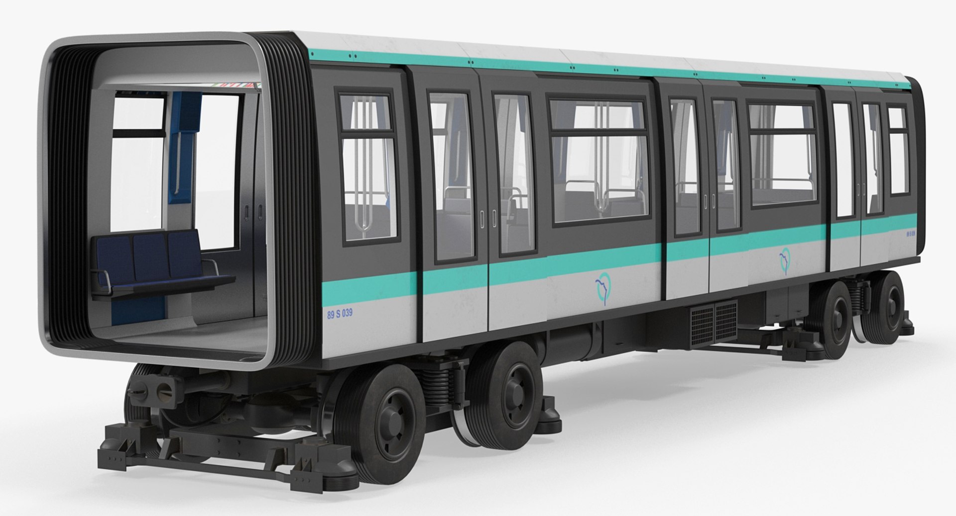 Subway Passenger Wagon 3D model preview