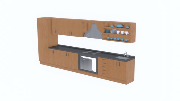 Light wood kitchen cabinets model - TurboSquid 1702224