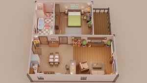 Modular House Interior Pack - Cartoon Assets for Game