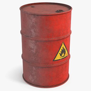 3D model Flammable Liquid Storage Barrel Red
