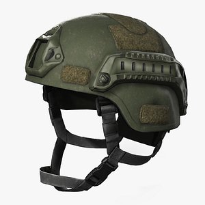 3D Green Tactical Helmet - Game Ready 3D Model