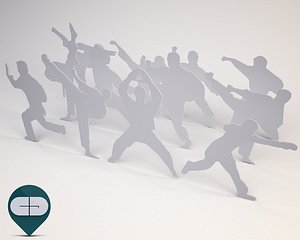 3d silhouette people model