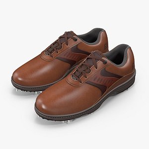 Footjoy Mens Contour Plain Toe Saddle Brown Golf Shoes