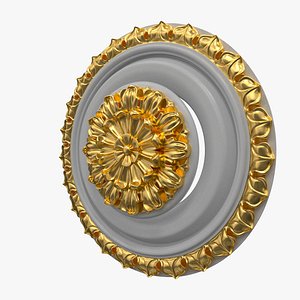 Plaster Ventilation Duct with Ornate Ceiling Rosette 3D Model8 model