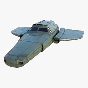 3D concept space fighter 001 model