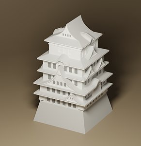 Cartoon Japanese Himeji Castle