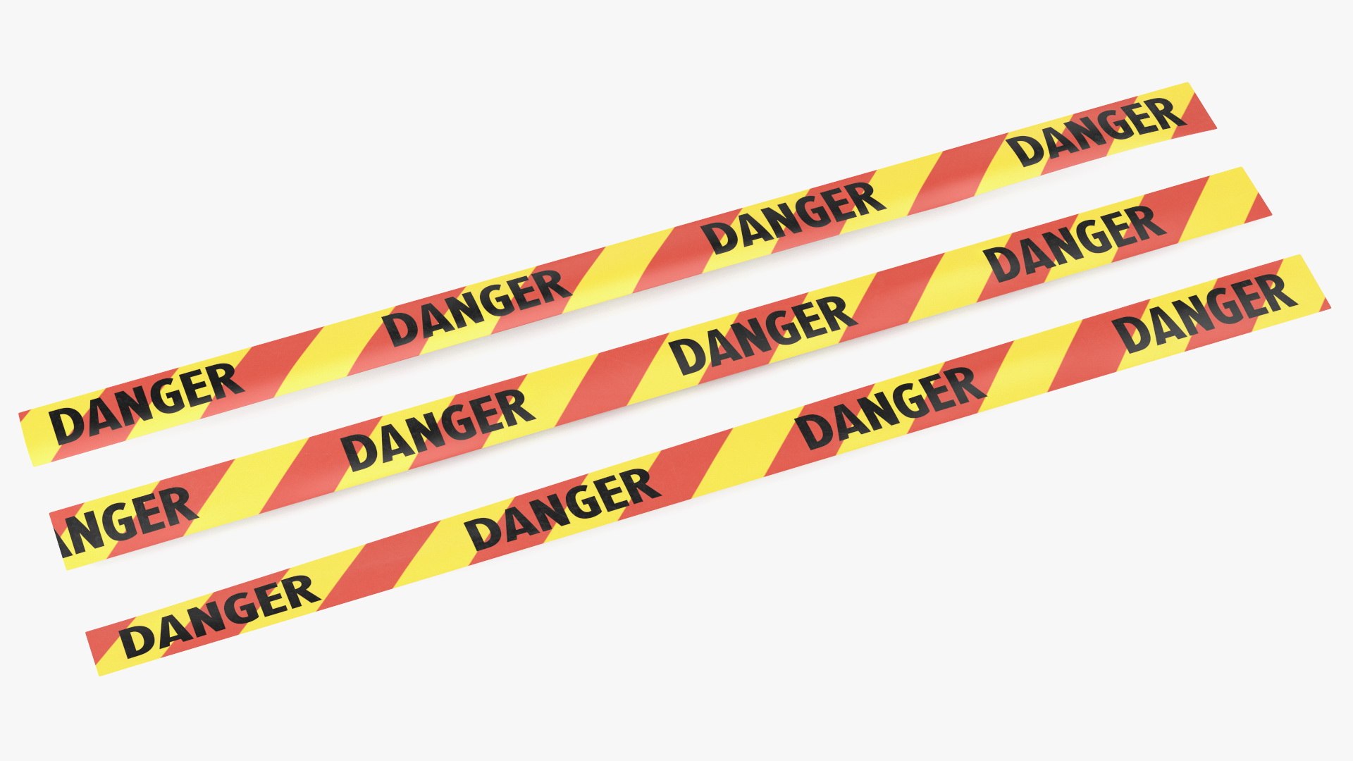 Barricade Tape Danger Yellow and Red 3D model preview