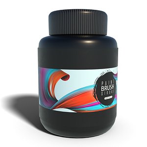 Paint Bottle Black Color model