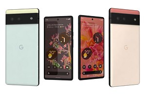 3D Google Pixel 6 All Colors Low Poly