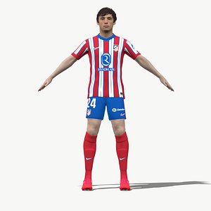 3D Rigged Robin Le Normand Atletico Madrid 2025