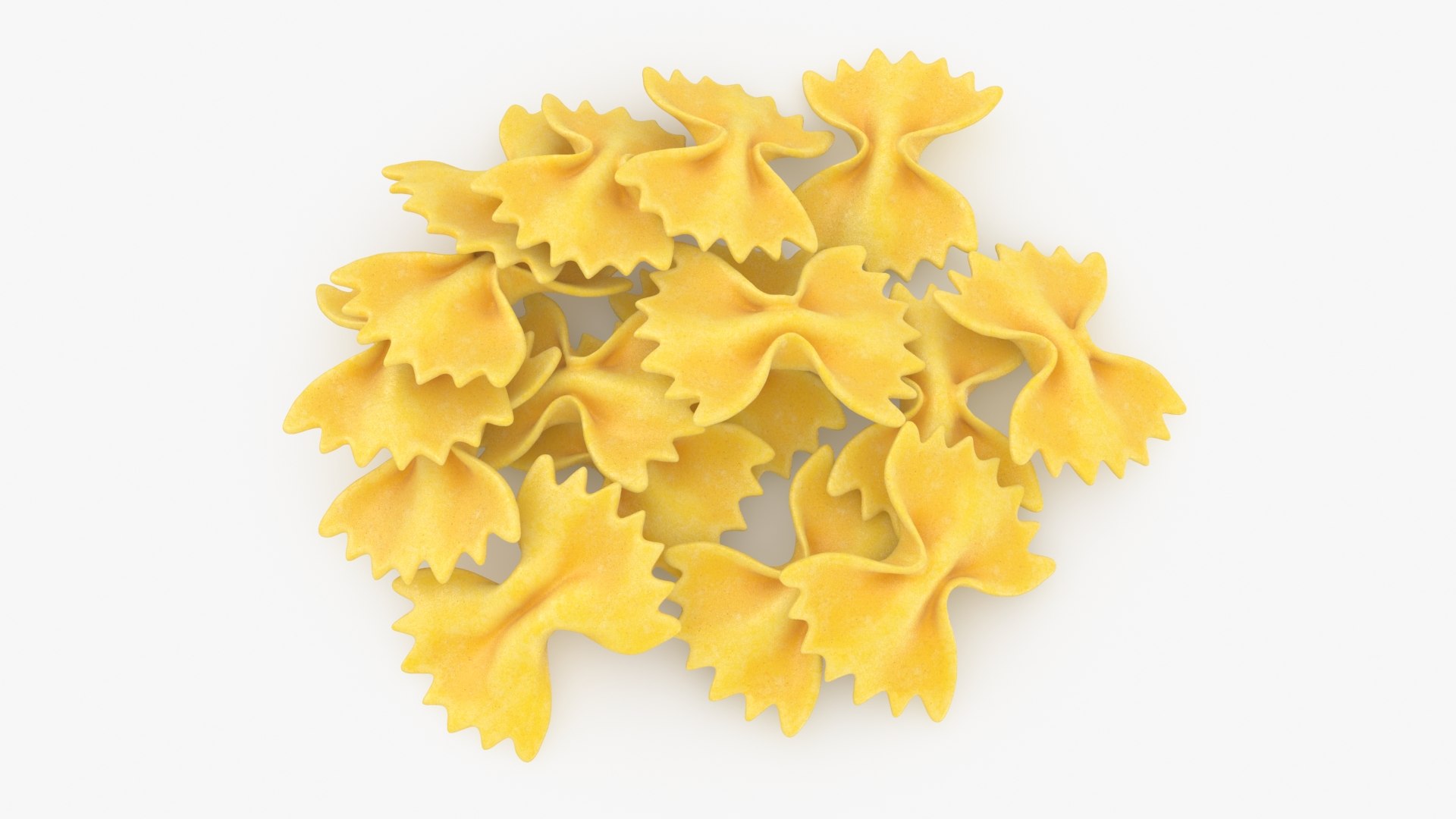 3D Raw Pasta Pile Collection model https://p.turbosquid.com/ts-thumb/lm/TSFXr9/lm/farfalle_b0000/jpg/1744623426/1920x1080/fit_q87/cebb1dd12244777b9aa4afb25fdeef567e16a31e/farfalle_b0000.jpg
