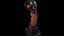 Modello 3D di joystick per aereo in pelle con texture PBR.