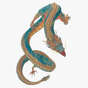 Chinese Fantasy Dragon Blue Angry 3D model