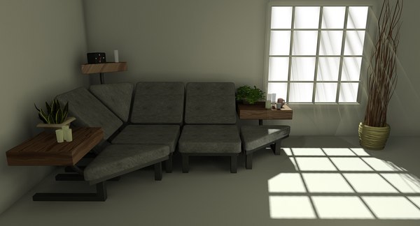 sofa room corner set 3ds