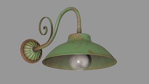 3D Vintage street light with bulb model