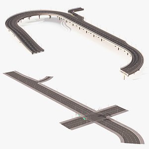 3D Highway Road Elements Collection