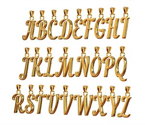 Nautilus Pompilius Font Alphabet Pendants