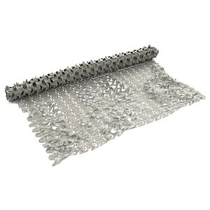 Tactical Camouflage Net Rolled with Cut Mesh Gray 3D model