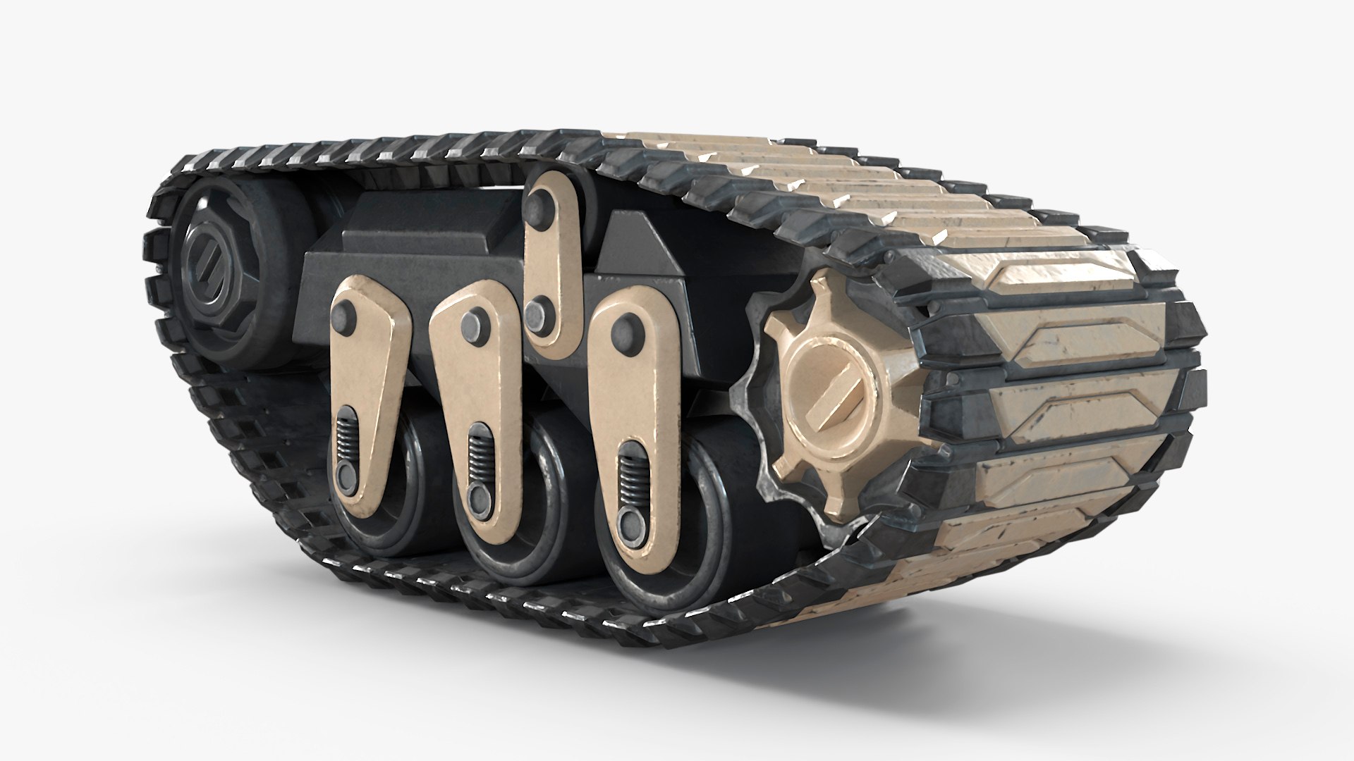Futuristic Caterpillar for Tank 3D model for industrial visualization, technical presentation, simulation, product rendering, and animation