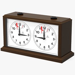 3D model wooden mechanical chess clock