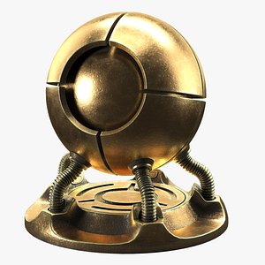 3D Brass Procedural Material Vray model