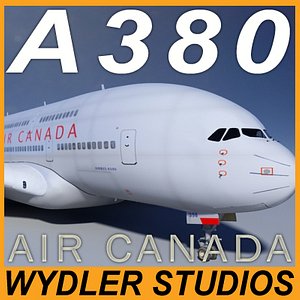 airbus a380 air canada 3d model