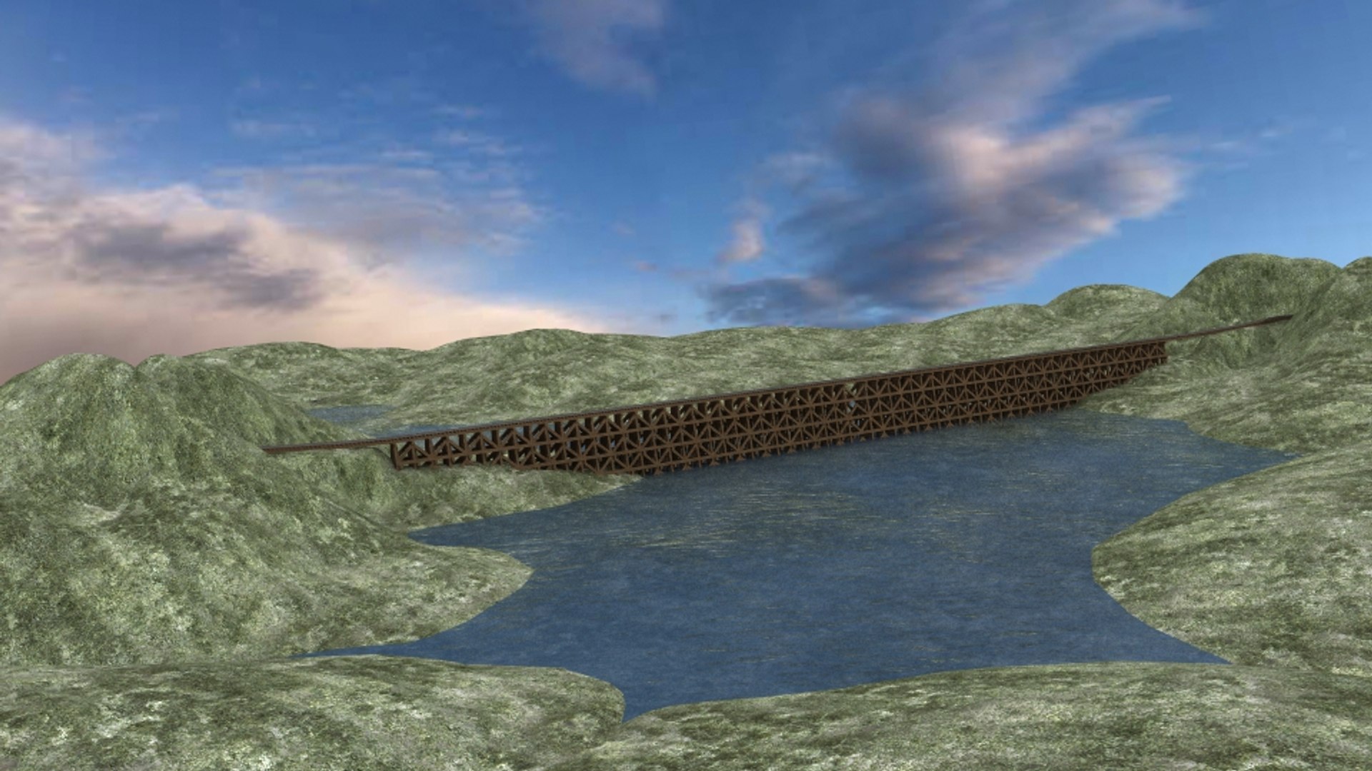 Train Trestle Bridge Environment 3d Obj