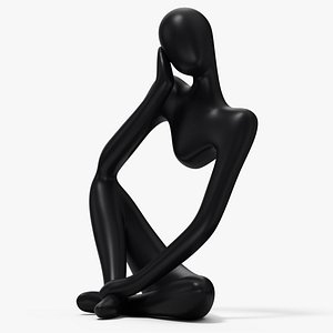 3D Abstract Human Figure Black model