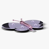 Y2K Chrome Butterfly Hair Clip with Rhinestones - Chromecore Accessory