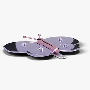 Y2K Chrome Butterfly Hair Clip with Rhinestones - Chromecore Accessory