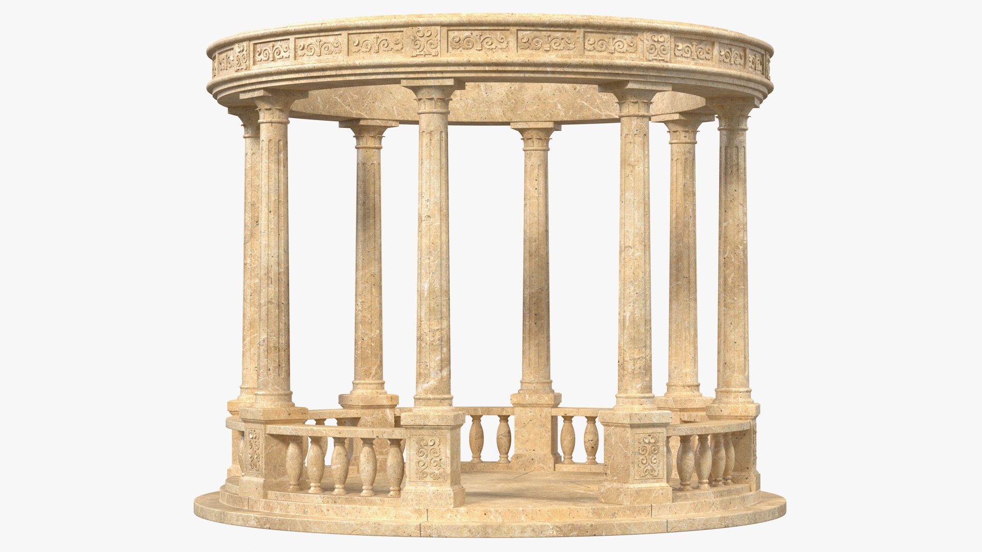 Stone Round Colonnade 3D model preview