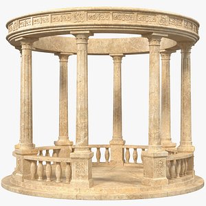 3D stone colonnade model